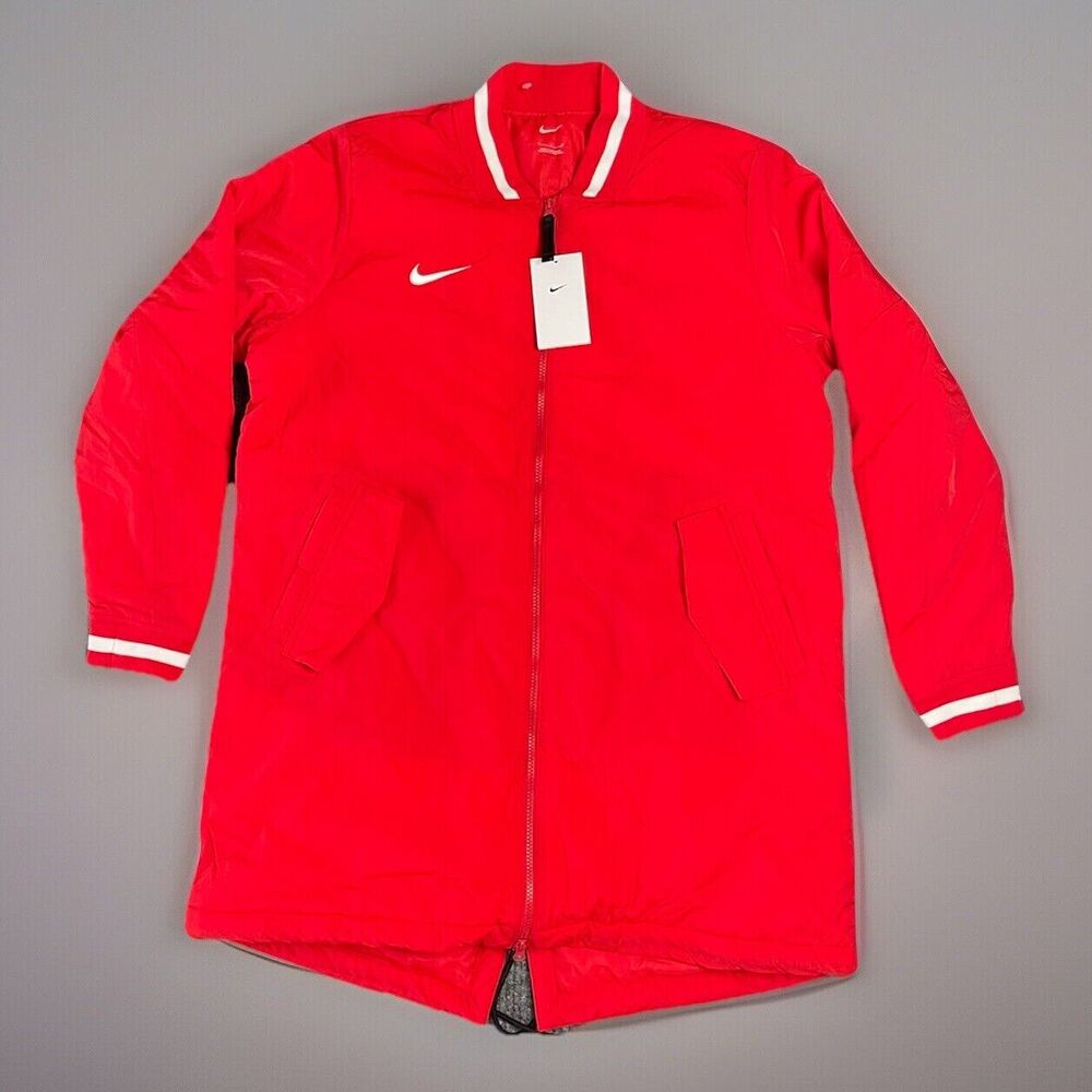 Nike Baseball Stock Dugout Jacket Long Coat Men Medium Red DC8335-657 NWT $150 - Picture 1 of 13